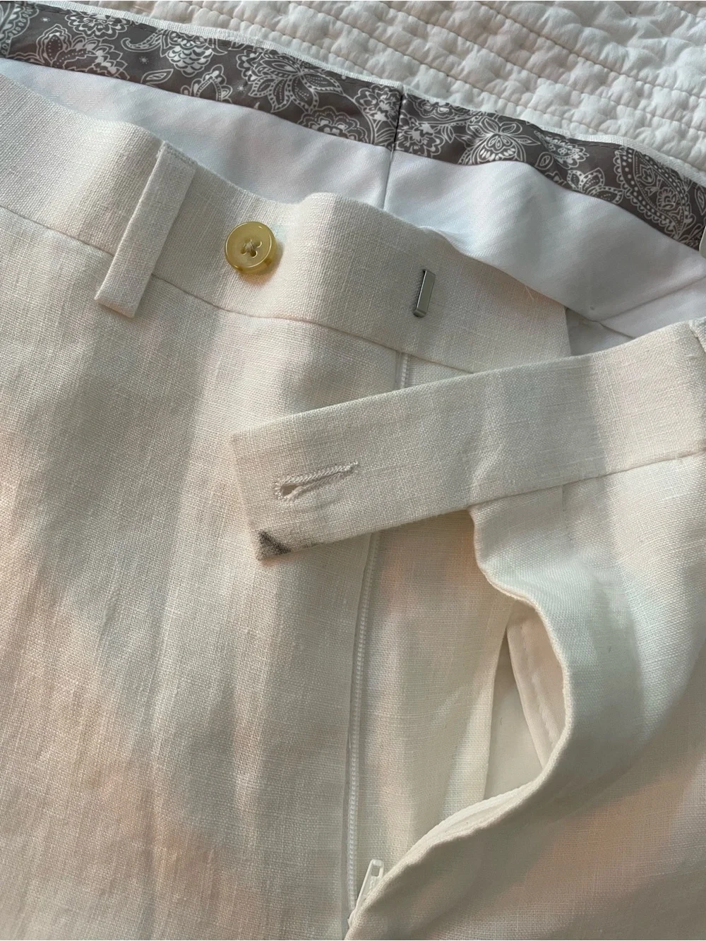 Ralph Lauren White Linen Trousers